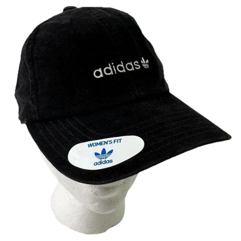 Adidas Originals Black Corduroy Trefoil Adjustable Cap One Size